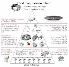 diet bites food pyramid comparison chart 3 500 calories