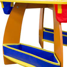 Bright red and blue colors. Grow N Up Crayola Kids Wooden Table Chair Set Walmart Com Walmart Com