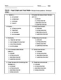 Quiz Food Chain Food Web Assessment Science Questions Science Quiz This Or That Questions
