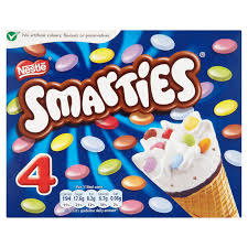 Preheat oven to 375 f. Nestle Smarties Vanilla Flavour Ice Cream 4 X 110ml Ice Cream Cones Sticks Bars Iceland Foods