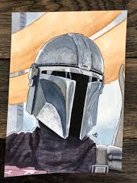 The Mandalorian Star Wars 5x7 Original Watercolor Painting Etsy Star Wars Art Star Wars Artwork Art