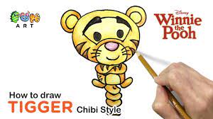 How To Draw Tigger Winnie The Pooh Chibi Style Youtube