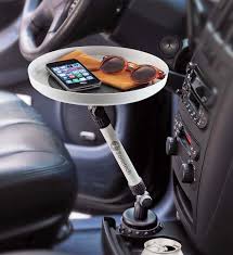 Zone Tech Car Vehicle Swivel Round Table Cup Holder Tray Organizer Holder Bin Car Cup Holder Tray Organization Coffee Table Stand