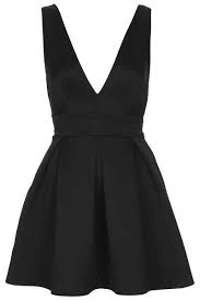 Topshop Black Deep V Printed Scuba Dress Top Shop Dress Short Black Cocktail Dress Scuba Dress