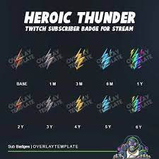Heroic Thunder Sub Badges Overlaytemplate Heroic Thunder Thunder Design