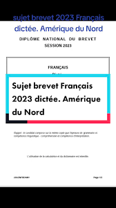 dnb francais 2023 corrigé dictee｜Recherche TikTok