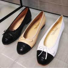Black And White Ballet Flats Chanel Black Beige White Ballerina Flats Chanel Shoes Flats Chanel Ballerina Flats Fashion Shoes Flats