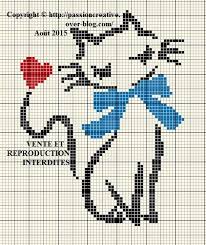 Je suis un peu en retard, désolée cette année est vraiment particulière… Grille Gratuite Point De Croix Chat Noeud Et Coeur Passion Creative Point De Croix Libre Broderie Et Point De Croix Animaux De Point De Croix