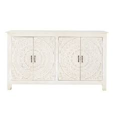 4 Turiges Buffet Aus Massivem Weissem Und Geschnitztem Mangoholz Mannar Jetzt Bestellen Unter Https Moebel La Anrichte Weiss Exotische Schlafzimmer Mangoholz