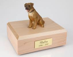 Border terrier gifts, merchandise & products. Border Terrier Cremation Figurine Urn W Wooden Storage Box