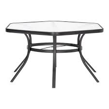 Garden Treasures Pelham Bay Hexagon Outdoor Dining Table 50 In W X 56 In L With Umbrella Hole Lowes Com In 2020 Wicker Dining Tables Outdoor Dining Table Patio Table