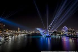 Brisbane River Covered In Lights Brisbane River Brisbane City Queensland Australia