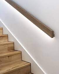 Karen Design K On Instagram Staircase Design Solid Wood Handrail With Concealed Lighting Beautiful Amb Staircase Design Wood Handrail Stair Railing Design