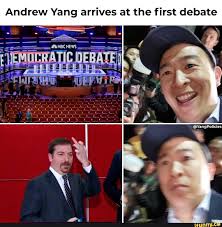Andrew Yang Arrives At The First Debate Ifunny First Debate Rwby Memes Popular Memes