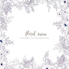 Hand drawn irregular floral vector patterns with black sketched blooming tree twigs. Hand Drawn Floral Frame Floral Clipart Background Border Png And Vector With Transparent Background For Free Download How To Draw Hands Floral Drawing Design Hand Drawn Flowers