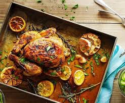 Poulet Entier A L Ail Et Au Citron Recette Viande Recette Poulet Poulet