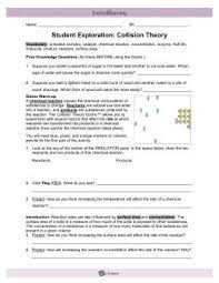 Gizmo answer key collision theory. Student Exploration Collision Theory Worksheet Answers Promotiontablecovers