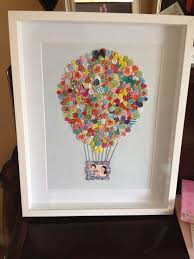 Our Family Button Art Hot Air Balloon Life S A Wonderful Adventure With Little George Diy Hot Air Balloons Button Art Shadow Box