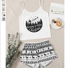 Ready to ship boys pajamas,boys christmas pajamas,family matching pajamas,plaid pajamas,polar express pajamas,matching sibling pajamas. Shein Intimates Sleepwear Christmas Pajama Short Set Poshmark