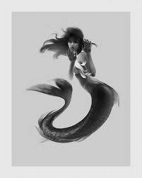 Black And White Mermaid Mermaid Black White Art Mermaid Art Mermaid Life Black White Art