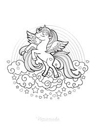 Kawaii cloud coloring page from natural phenomena category. 75 Magical Unicorn Coloring Pages For Kids Adults Free Printables