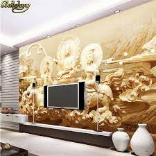 1000+ themes designs of premium designer wallpaper, customized wallpaper, 3d wallpaper. Beibehang Papel De Parede 3d Indian Buddhism Buddha Mural Wallpaper For Living Room Tv Backdrop Wall Paper Home Decor Stickers Wallpapers Aliexpress