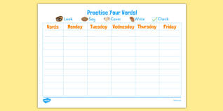 Spelling Practise Charts Spelling Practice Spelling