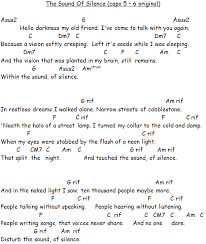 Simon Garfunkel The Sound Of Silence Ver 2 W Guitar Chords Lyrics Guitar Chords And Lyrics Simon Garfunkel Me Too Lyrics