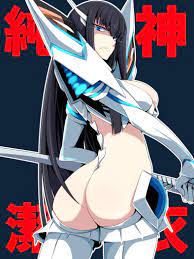 Daily Satsukiposting #728! Very sexy Satsuki looks down on you! Featuring  dat ass. Art by きちはちon Pixiv. This would be a good phone background, if  you're brave enough... : r/satsuki