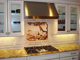 Entirely hand painted and in most cases even handmade, our tiles and tile panels have the unsurpassed quality of high end italian craftsmanship. The Vineyard Tile Mural From Artist Linda Paul Beautiful Backsplash Tile Mural Of Kitchen Backsplash Pictures Backsplash Tile Mural Kitchen Tiles Backsplash