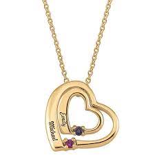Double Heart Birthstone Necklace Birthstone Necklace Necklace Peoples Jewellers