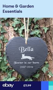 Pet grave markers and other garden pet memorials: Personalised Engraved Pet Memorial Slate Heart Grave Marker Hanging Plaque Cat Pet Memorials Pet Memorial Stones Cat Grave Marker
