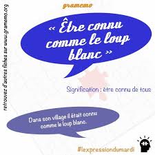 Etre Connu Comme Le Loup Blanc Lexpressiondumardi 62 52 Gramemo Loup Blanc Expressions Francaises Apprendre Le Francais
