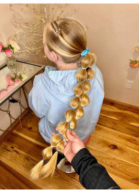 Double Bubble Braids Ponytail Hairstyle Tutorial