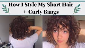 Bangs curly hair on pinterest | naturally curly hairstyles short. How I Style My Short Hair Curly Bangs Youtube