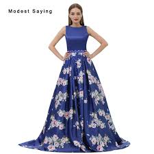 Vestito floreale senza spalle (770 $). Romantico Royal Blue A Line In Rilievo Stampa Floreale Sera 2017 Abiti Da Cerimonia Di Fidanzamento Promenade Vestido Longo De Festa B007 Vestido Longo De Festa Evening Dressprint Evening Dress Aliexpress
