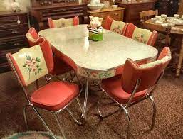 The legs are long and thin with glistening yet sober chrome painted over it. Vintage Kitchen Tables And Chairs Vintage Kitchen Blog
