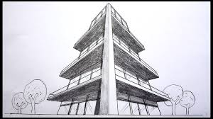 Easy 3 Point Perspective Drawing Birds Eye View Drawing In 3 Point Perspective Look Up View Drawing In 3 Point Perspective Look Up Vie In 2020 Perspective Sketch Perspective Drawing Perspective Drawing Architecture