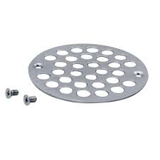 Belle Foret 4 In Brass Shower Strainer Grid With Screws In Polished Chrome Polished Brass Shower Drain Shower Accessories