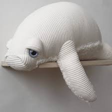 Big Albino Manatee Handmade Stuffed Animal Etsy Handmade Stuffed Animals Handmade Plush Animal Pillows