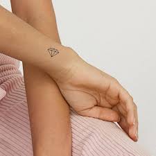 Minimalist Diamond Temporary Tattoo Set Of 3 Etsy Diamond Tattoo Designs Small Tattoos Heart Temporary Tattoos