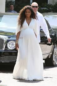 A Very Pregnant Ciara Attends Kim Kardashian S Shower Baby Shower Dresses Maternity Dresses Pregnant Wedding Dress