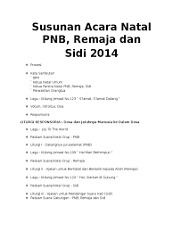 Contoh berita acara berbagai kegiatan. Contoh Susunan Acara Natal Docx