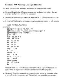 Maybe you would like to learn more about one of these? Question 2 Arm Assembly Language 25 Marks An Arm Chegg Com