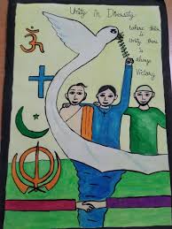 Unity In Diversity Painting Water Colours Diversity Poster Unity In Art India Poster