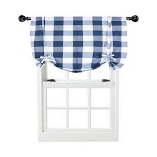 Black And White Checkered Sheer Curtains Oversize Plaid Gingham Check Tie Up Window Curtain Shade Navy Blue Walmart Com In 2020 Gingham Curtains Colorful Curtains Rod Pocket Curtains