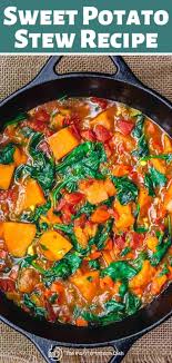 This Vegetarian Sweet Potato Stew Is A Must Try Tender Sweet Potatoes Prepared Mediterranean Style W In 2020 Stewed Potatoes Vegetarian Stew Sweet Potato Stew Recipe