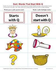 Words Starting With Letter Q Beginning Consonant Worksheets Letter Sort Words Word Sorts