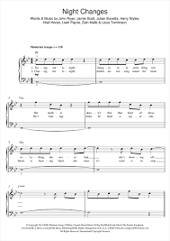 One Direction Night Changes Sheet Music Download Pdf Score 121389