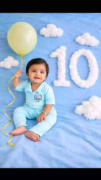 Cotton Cloud & Yellow Balloon 10-Month Baby Milestone